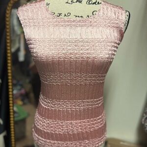 Pink Textured Sleeveless Top